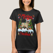 シャム猫ライトクリスマスツリーサンタシャム猫Chr Tシャツ (正面)