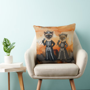 シャム猫好きのためのハロウィンテーマ クッション