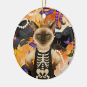 シャム猫好きのためのハロウィン セラミックオーナメント (左)