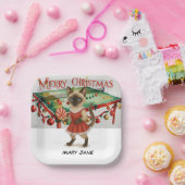 シャム猫好きのためのピンポン・クリスマステーマ ペーパープレート (パーティー)