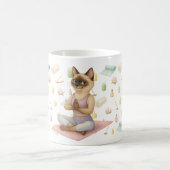 シャム猫好きのためのヨガのポーズ コーヒーマグカップ (中央)
