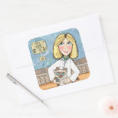 シャム猫好きハッピーベテリアンステッカー スクエアシール (封筒)