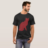 シャム猫好きハートシェイプシャム猫バレンティン Tシャツ (正面フル)