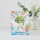 シャム猫愛好家のためのテニス誕生日テーマ ポストカード (スタンド正面)