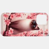 シャム猫日本のさくらんぼ花桃色 Case-Mate iPhoneケース (裏面 (横))