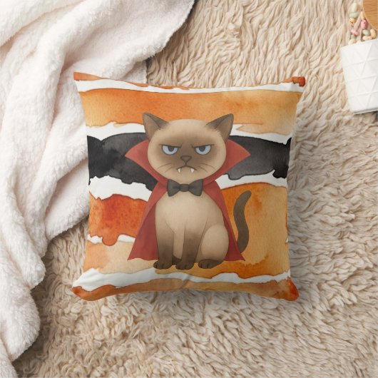 シャム猫猫好きハロウィーンをテーマ クッション (ブランケット)