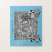 シャム猫蝶フォトフレームテンプレート ジグソーパズル (縦)