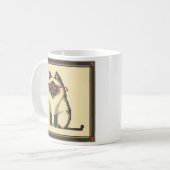 シャム猫身に着けているガラスピクセル芸術のマグ コーヒーマグカップ (正面左)