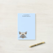 シャム猫顔ブルーアイズグラフィックアート ポストイット (デスク上)