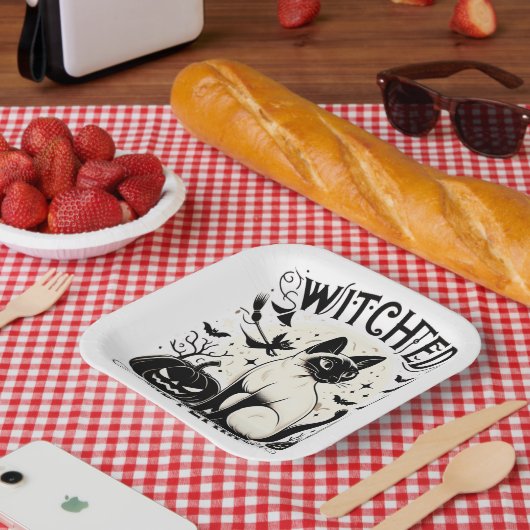 シャム猫魔法：機知に富んだ無料 ペーパープレート (ピクニック)
