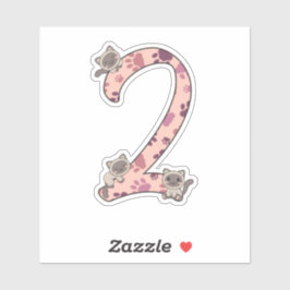 シャム猫2誕生日猫子供へステッカー シール