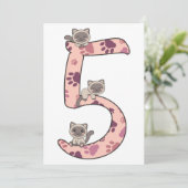 シャム猫5誕生日子供へ猫投資 招待状 (スタンド正面)