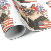 シャム猫7月4日の独立記念日 ラッピングペーパー (ロールコーナー)