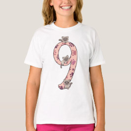 シャム猫9番子供へ誕生日猫Tシャツ Tシャツ