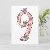 シャム猫9誕生日子供へ猫の募集 招待状 (スタンド正面)