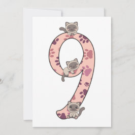 シャム猫9誕生日子供へ猫の募集 招待状