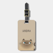 シャム猫 かわいい ラゲッジタグ (正面縦)