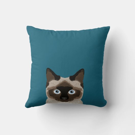 シャム猫 – キャットレディ用のかわいい猫枕 クッション (裏面)