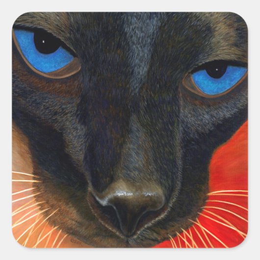 シャム猫 スクエアシール (正面)