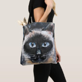 シャム猫 トートバッグ (クローズアップ)