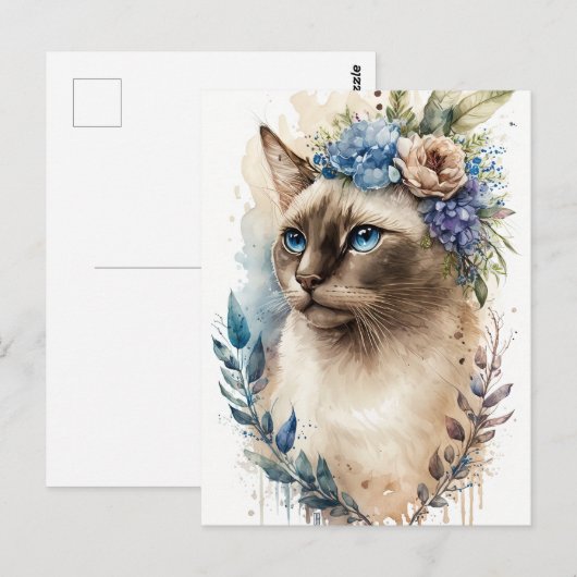 シャム猫 ポストカード (正面/裏面)