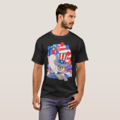 シャム猫 メリカ 7月4日 アメリカ愛国 Tシャツ (正面フル)
