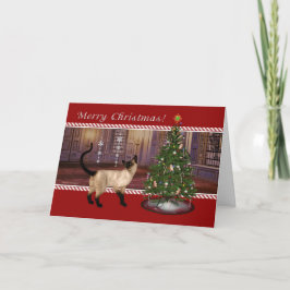 シャム猫-メリークリスマスの挨拶状 シーズンカード