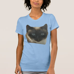 シャム猫(明るいブルーの目Tシャツ) Tシャツ