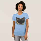 シャム猫(明るいブルーの目Tシャツ) Tシャツ (正面フル)