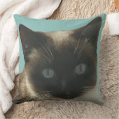 シャム猫(明るい青い目の枕) クッション (ブランケット)