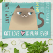 シャム猫 楽しい キッチンタオル (折り畳み)