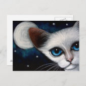 シャム猫&満月はがき ポストカード (正面/裏面)