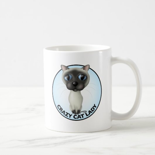 シャム猫-熱狂するな猫の女性 コーヒーマグカップ (右)