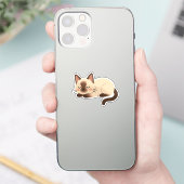シャム猫 - 眠るブラウンとクリーム色の可愛い子猫 シール (スマートフォン)