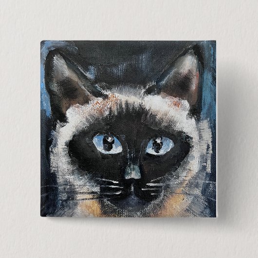 シャム猫 缶バッジ (正面)