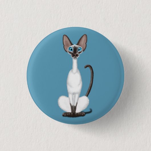 シャム猫 缶バッジ (正面)