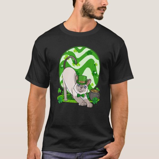 シャム猫 聖パトリックの小鬼 キティ Tシャツ (正面)