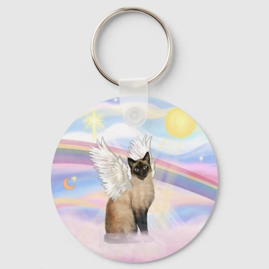 シャム猫 – 雲 キーホルダー (正面)