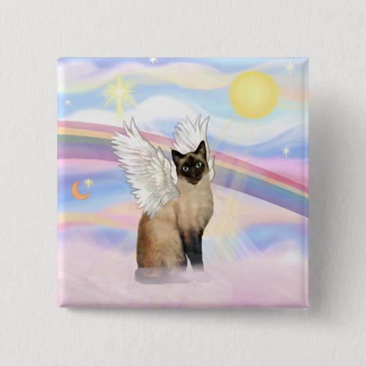 シャム猫 – 雲 缶バッジ (正面)