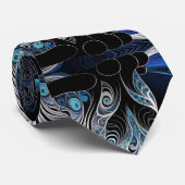 シャム猫、黒青、白抽象芸術 ネクタイ (ロール)