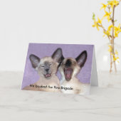 シャム笑うこと カード (黄色い花)