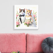 シャム結婚猫のカップル キャンバスプリント (インサイチュ (リビング))