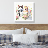シャム結婚猫のカップル キャンバスプリント (インサイチュ (寝室))