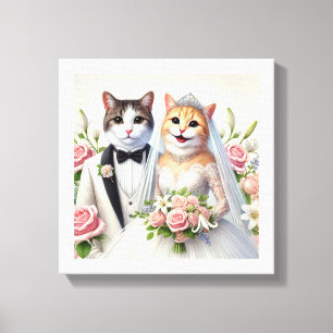 シャム結婚猫のカップル キャンバスプリント