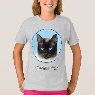シャム絵画ゼ猫の可愛いオリジナル猫アートT志 Tシャツ