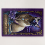 シャム絵画ネコの宝石と花 ジグソーパズル (横)
