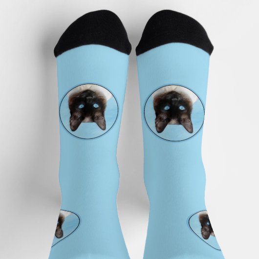 シャム絵画ネコオリジナル動物アート ソックス (上部)