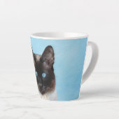 シャム絵画猫の可愛いオリジナル猫アート カフェラテマグ (右アングル)