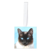 シャム絵画猫の可愛いオリジナル猫アート キューブオーナメント (正面)