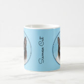 シャム絵画猫の可愛いオリジナル猫アート コーヒーマグカップ (中央)